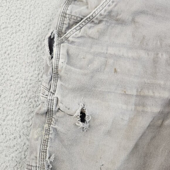 VTG CARHARTT Mens 38 Shorts Natural Distressed Relaxed Fit  Thrashed Workwear - Picture 3 of 11